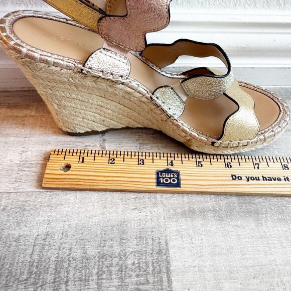 Marc Fisher Womens Karida Espadrille Wedge Sandal Size 8.5 Metallic Gold Silver - Picture 8 of 10